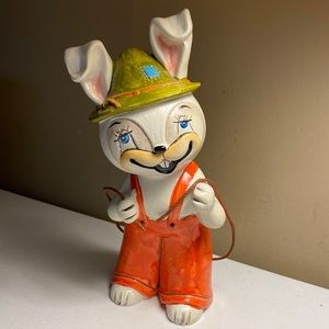 Vintage Rabbit Jumping Rope Figurine